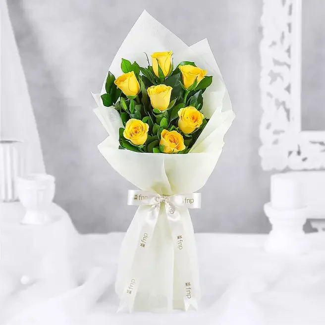 Serene 7 Yellow Roses Bunch