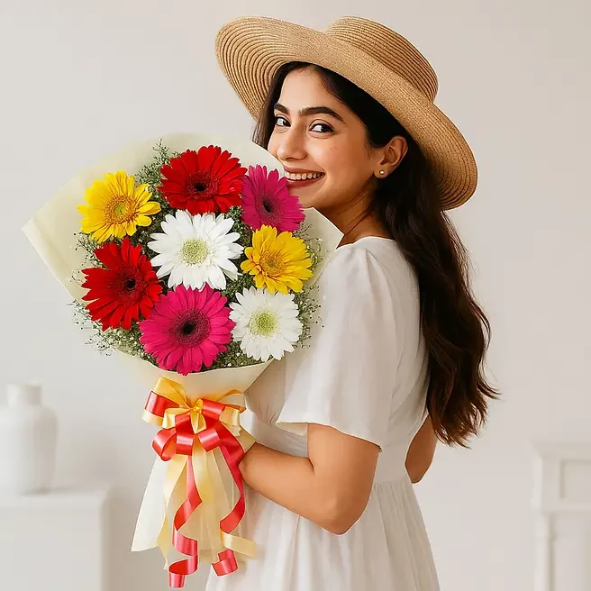 Mixed Brilliance Gerbera Flower Bouquet