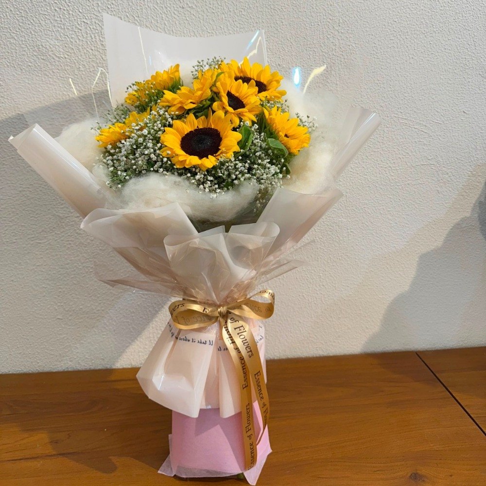Sunflower & Cotton Bouquet