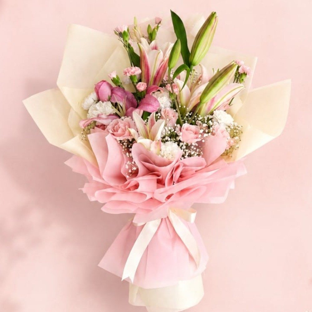 ✨ Premium  Pink & White  Bouquet ✨