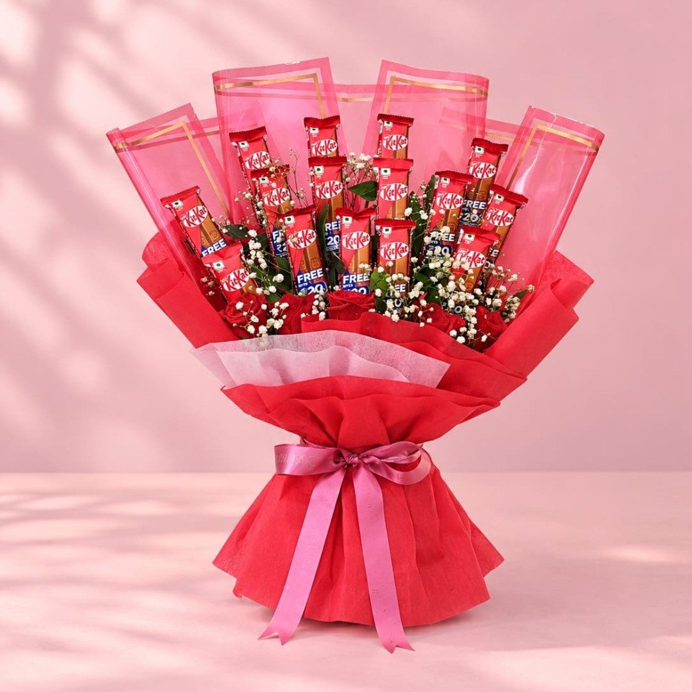 Red KitKat Chocolate Bouquet ❤️