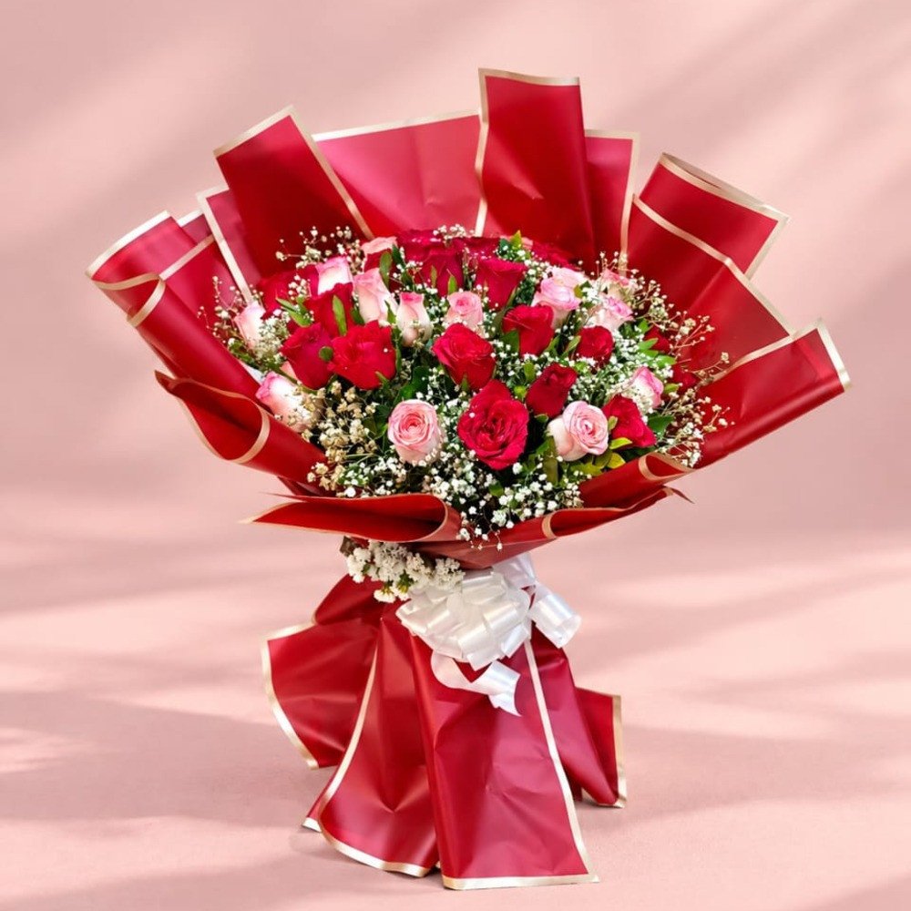 Red & Pink Rose Bouquet