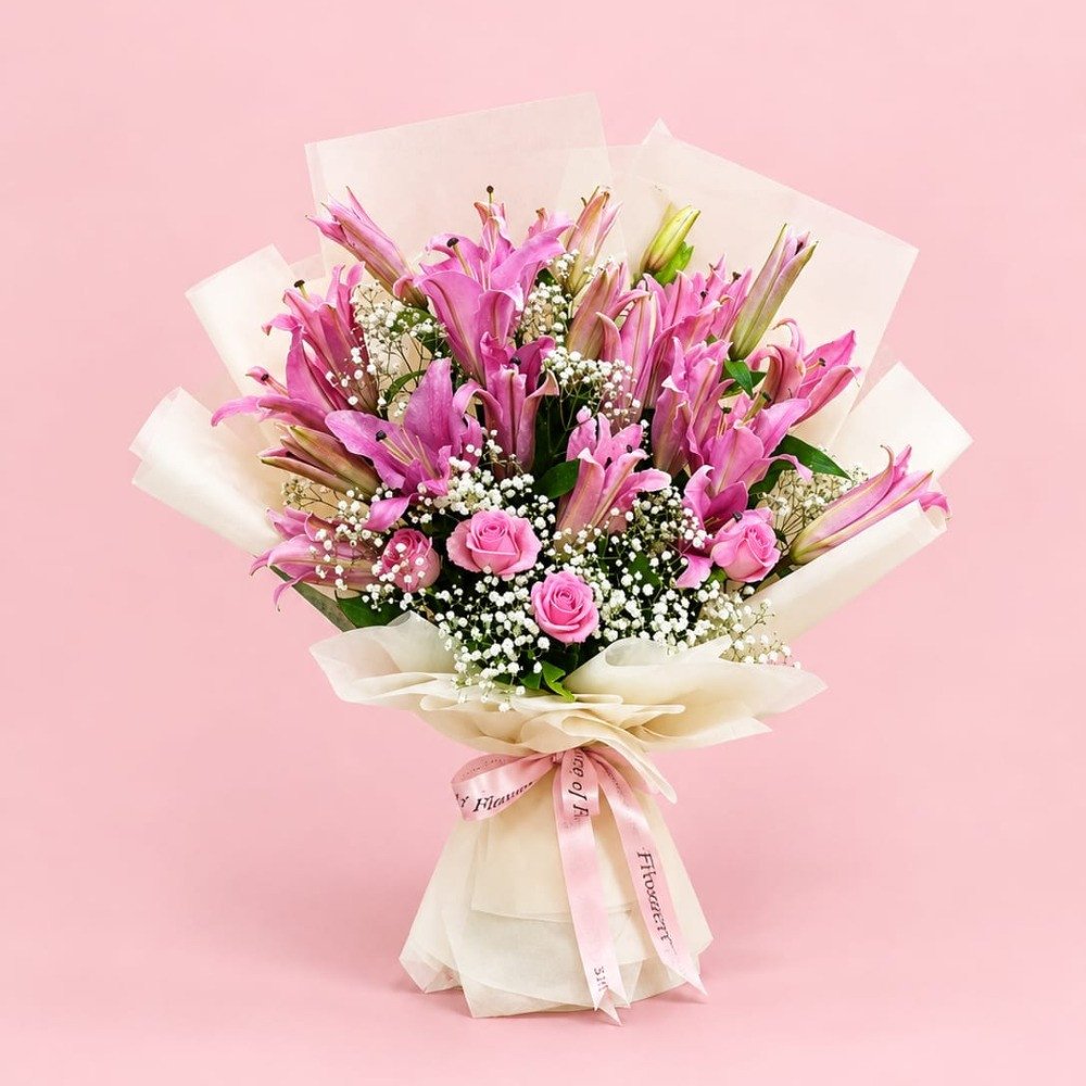 Pink Lily & Rose Bouquet 💗
